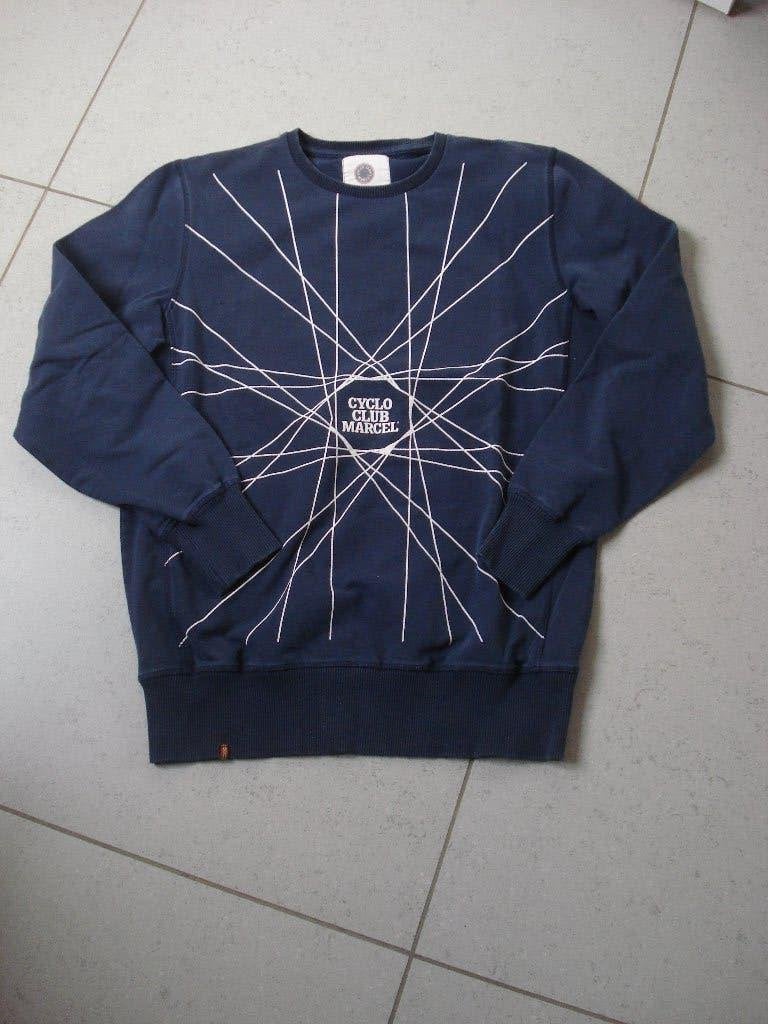 Marcel blauwe sweater, heren/jongens. mt S, Marcel de Bruxelles, Blauw, Ophalen of Verzenden, Gedragen