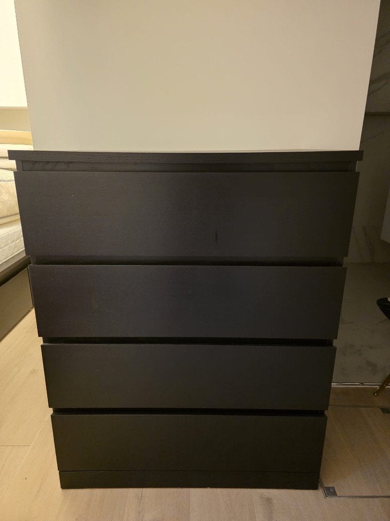 IKEA Malm ladenkast - 4 lades - zwart - als nieuw, Ophalen, IKEA Malm, 100 tot 150 cm, 50 tot 100 cm