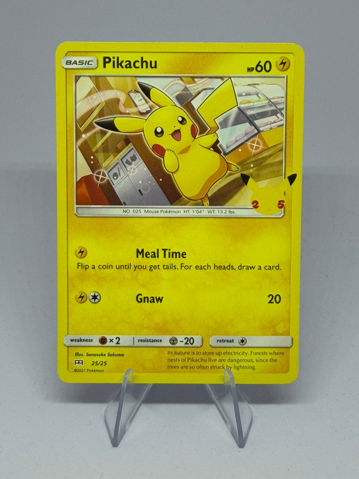 Carte McDonald's 2021 Pikachu Celebrations 25/25, Enlèvement ou Envoi, Comme neuf, Cartes en vrac, Foil