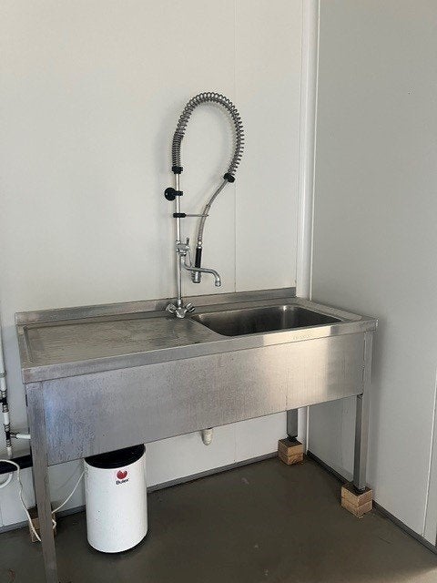 professionele RVS spoeltafel met voorspoeldouche, Ophalen, Gebruikt, Wassen en Drogen