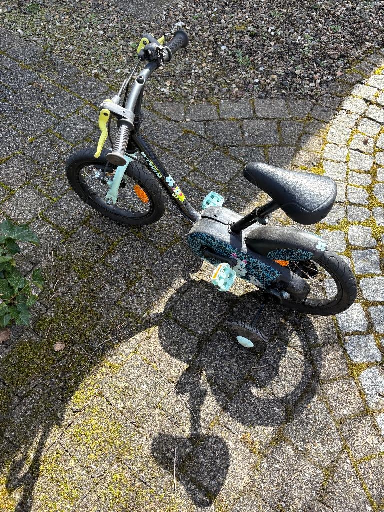 Kinderfiets met afneembare zijwieltjes 3-5 jaar - 14 inch, Fietsen en Brommers, Fietsen | Jongens, Ophalen, Gebruikt, 14 inch of minder