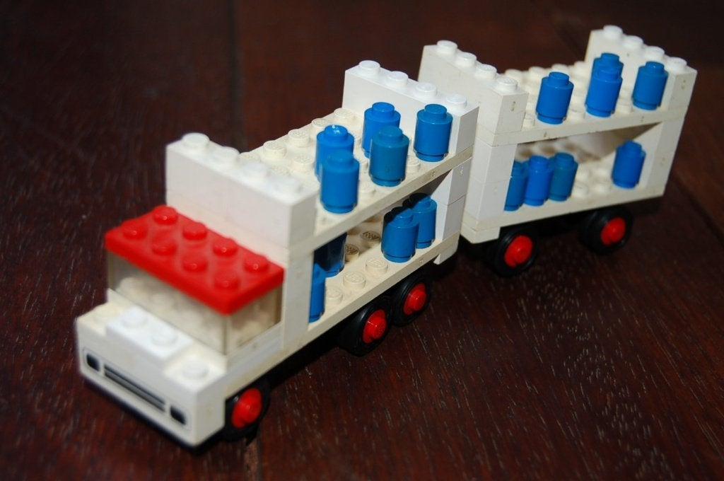 Vintage Lego melkwagen 645 compleet met instructieboekje, Lego, Inclusief instructies, Ophalen of Verzenden, Zo goed als nieuw