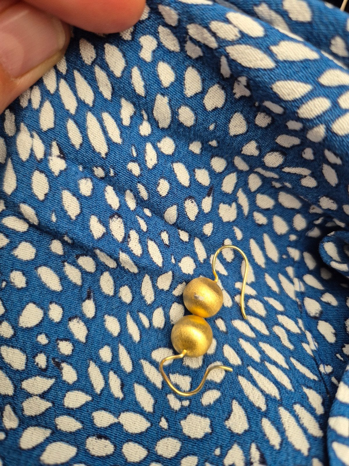 Vintage goudkleurige stralende zilveren bolletjes oorbellen, Bijoux, Sacs & Beauté, Boucles d'oreilles, Enlèvement ou Envoi