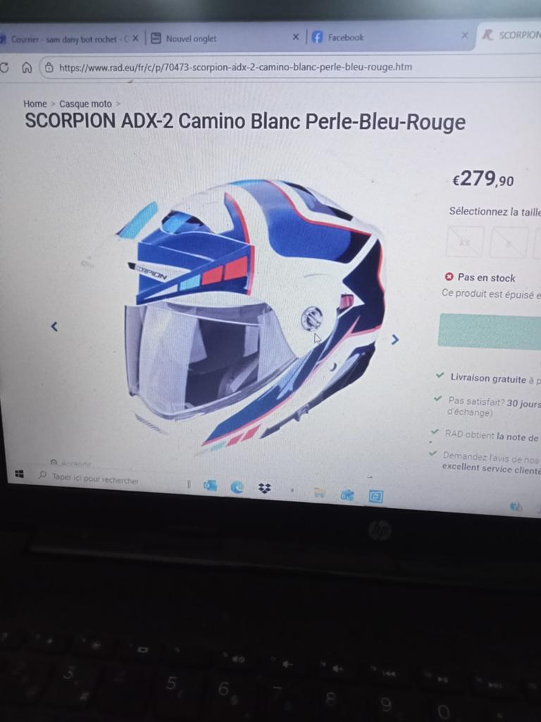 Casque Neuf scorpion modulable  taille M, Motos, Enlèvement, M
