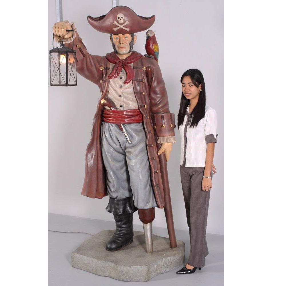 Pirate avec lanterne 1,80 m — Statue de pirate 218 cm, Enlèvement, Neuf