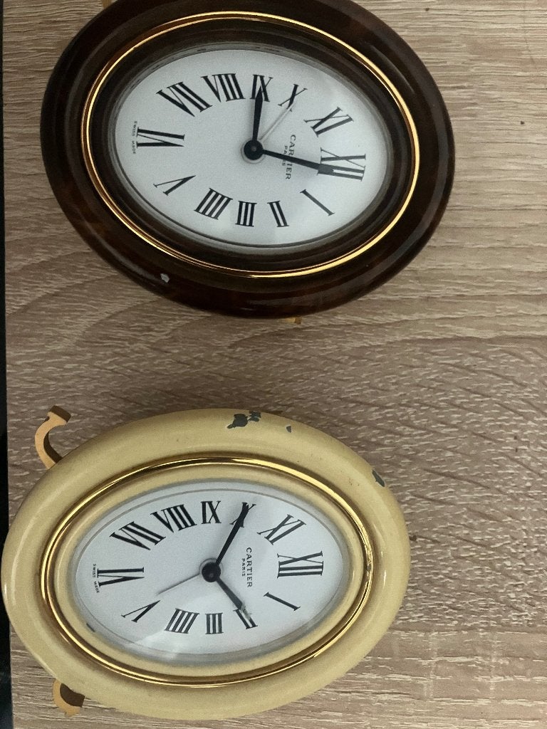 Cartier bagnoire tafelklok, Huis en Inrichting, Ophalen of Verzenden, Tafelklok