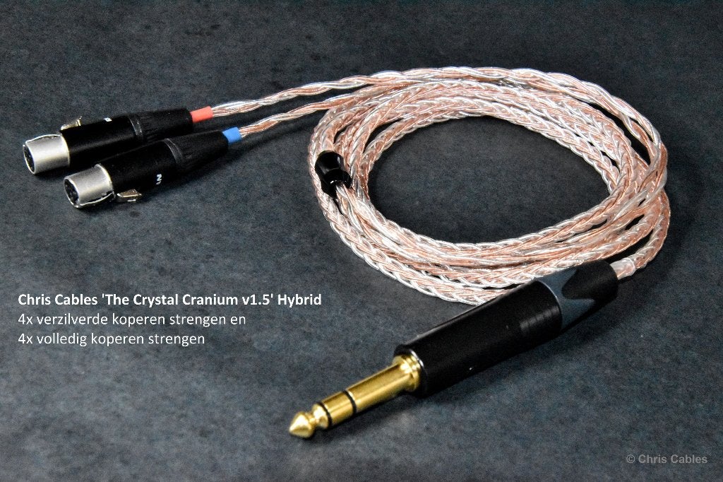 'The Crystal Cranium v1.5' koptelefoon kabel. Chris Cables, Audio, Tv en Foto, Audiokabels en Televisiekabels, Verzenden, Nieuw