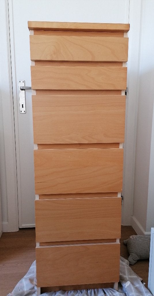 Malm kast 6 lades +spiegel ingewerkt - juwelenkast, Ophalen, Minder dan 50 cm, Gebruikt, 5 laden of meer