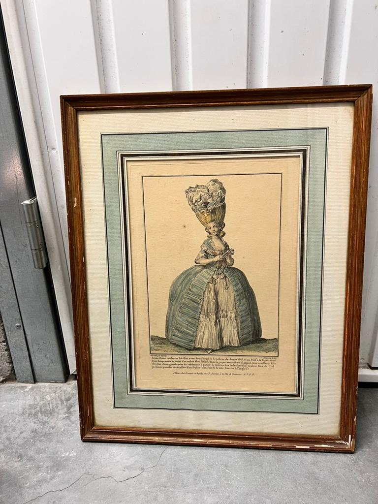 Gravure ancienne style XVIIIe siècle encadrée, Enlèvement