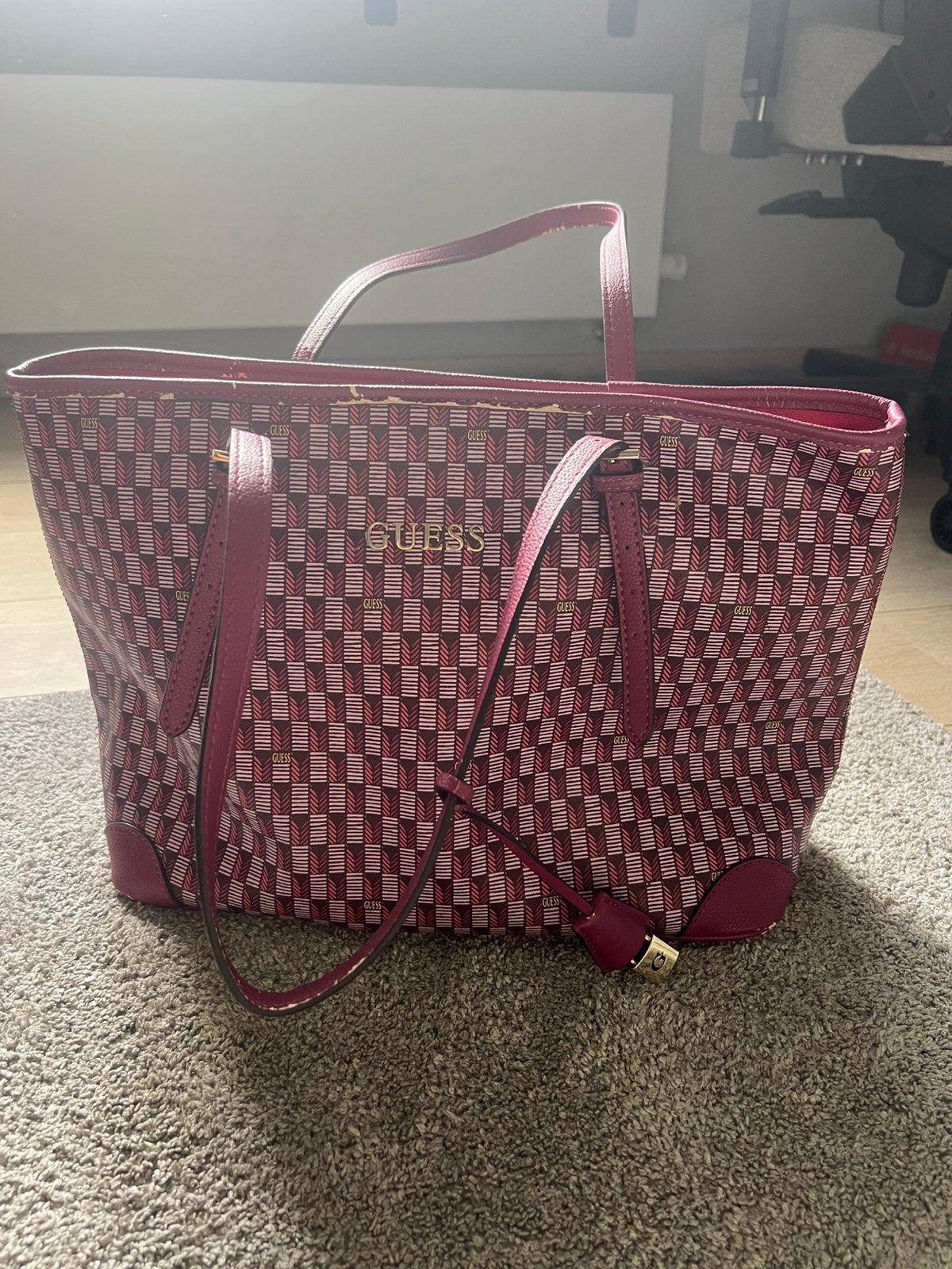 Guess handtas roze, 40 tot 60 cm, 20 tot 30 cm, Minder dan 35 cm, Ophalen of Verzenden