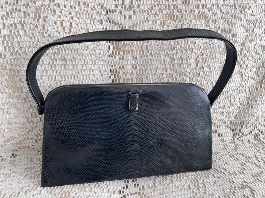 Sac DELVAUX cuir lézard noir, Bijoux, Sacs & Beauté, Sacs | Sacs Femme, Enlèvement ou Envoi, Comme neuf, Noir