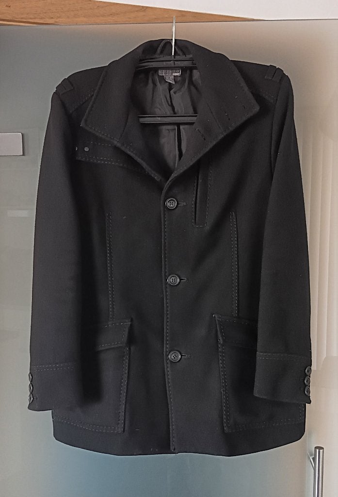 Heren mantel / jas Herfst Winter, Kleding | Heren, Maat 52/54 (L), Zwart, Ophalen of Verzenden, H&M