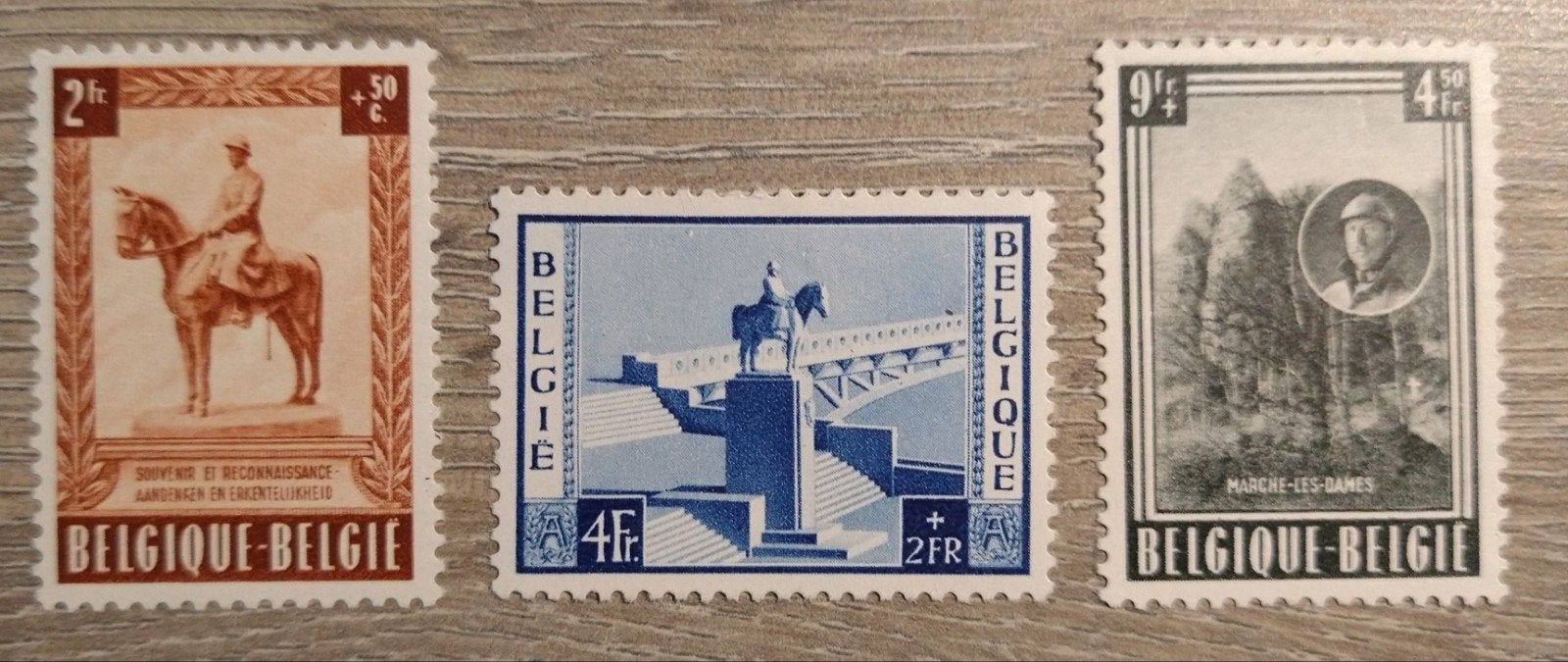 OBP 938/40 * Z.M. koning Albert I, Postzegels en Munten, Ophalen of Verzenden, Spoor van plakker