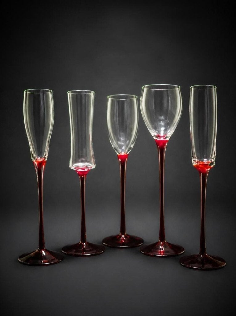 Set van vijf champagnefluiten., Ophalen, Nieuw, Overige typen
