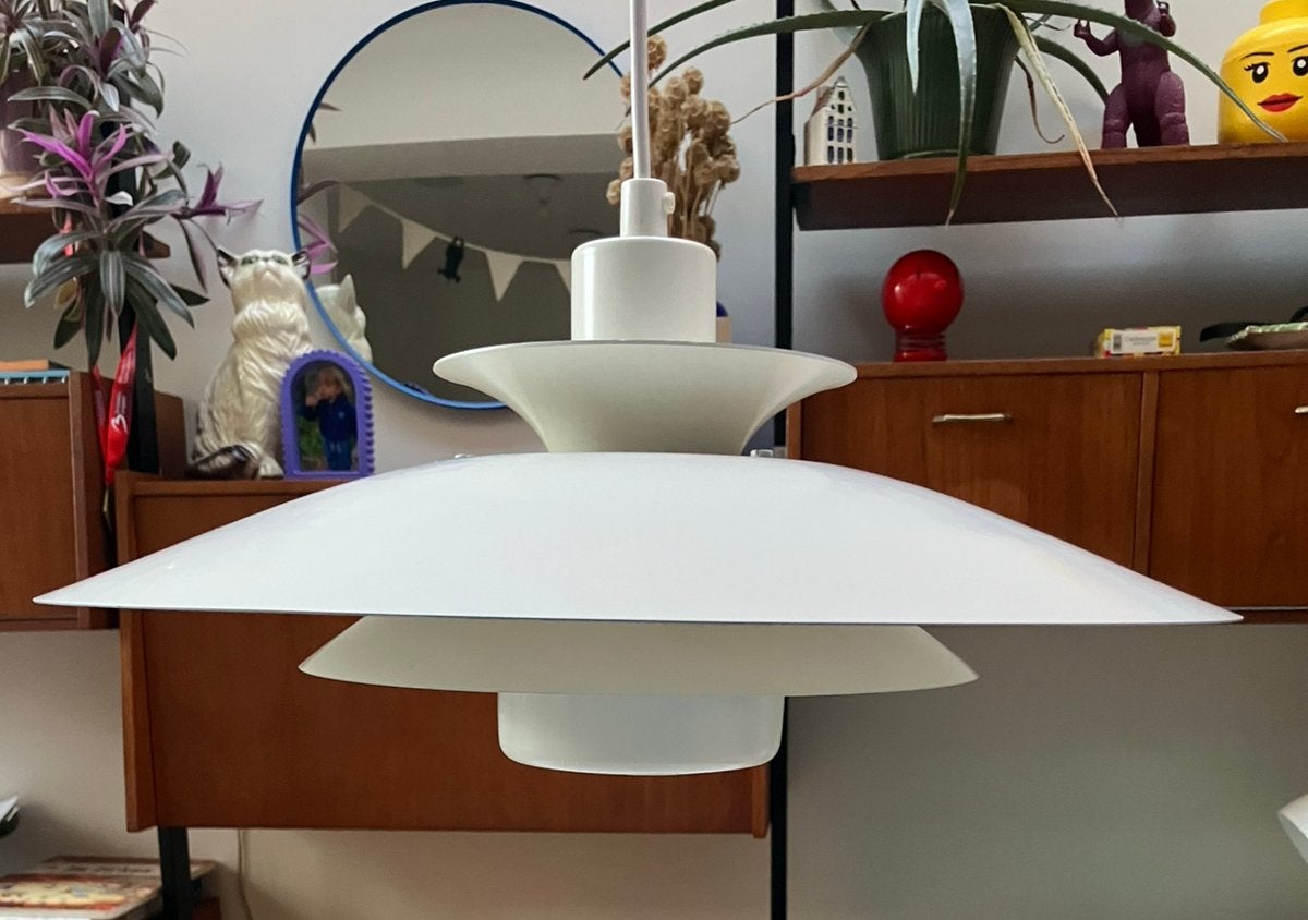 Deense hanglamp vintage Jeka Metaltryk, Ophalen, Zo goed als nieuw