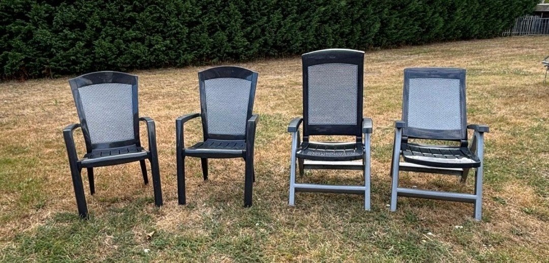 kunststof set - antraciet grijs - merk jardin, Tuin en Terras, Ophalen, Gebruikt, Kunststof, Verstelbaar