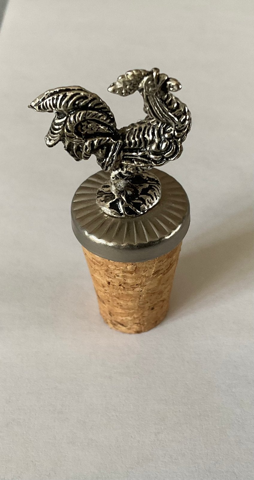 Bouchon de bouteille «  Coq «, Enlèvement, Neuf, Métal, Argent