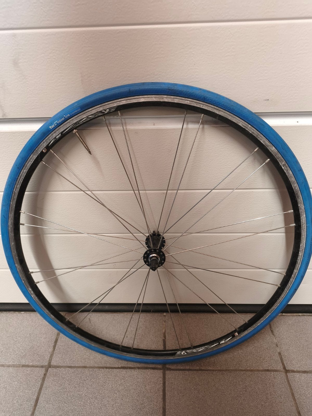 Voorwiel koers fiets (voor indoor trainer) met Tacx band, Fietsen en Brommers, Ophalen of Verzenden, Gebruikt, Wiel
