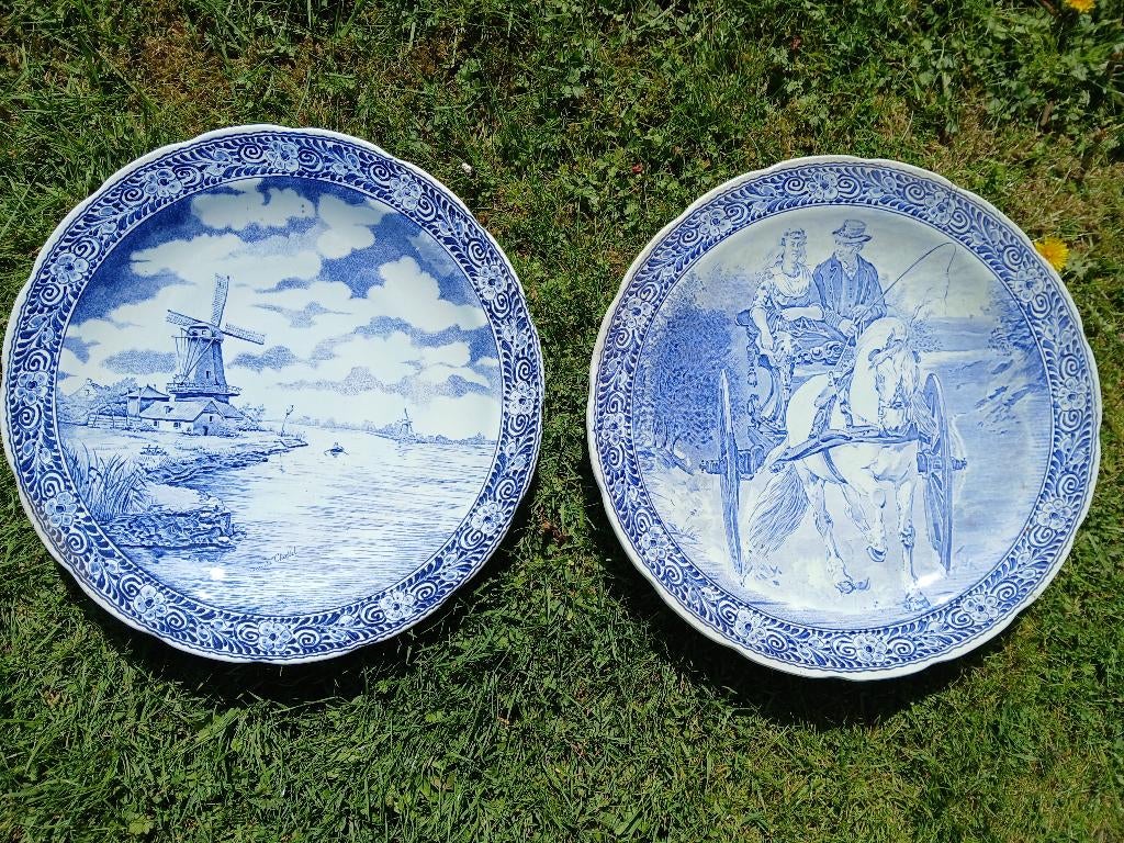 Grote Delftse borden, 2 stuks, Ophalen