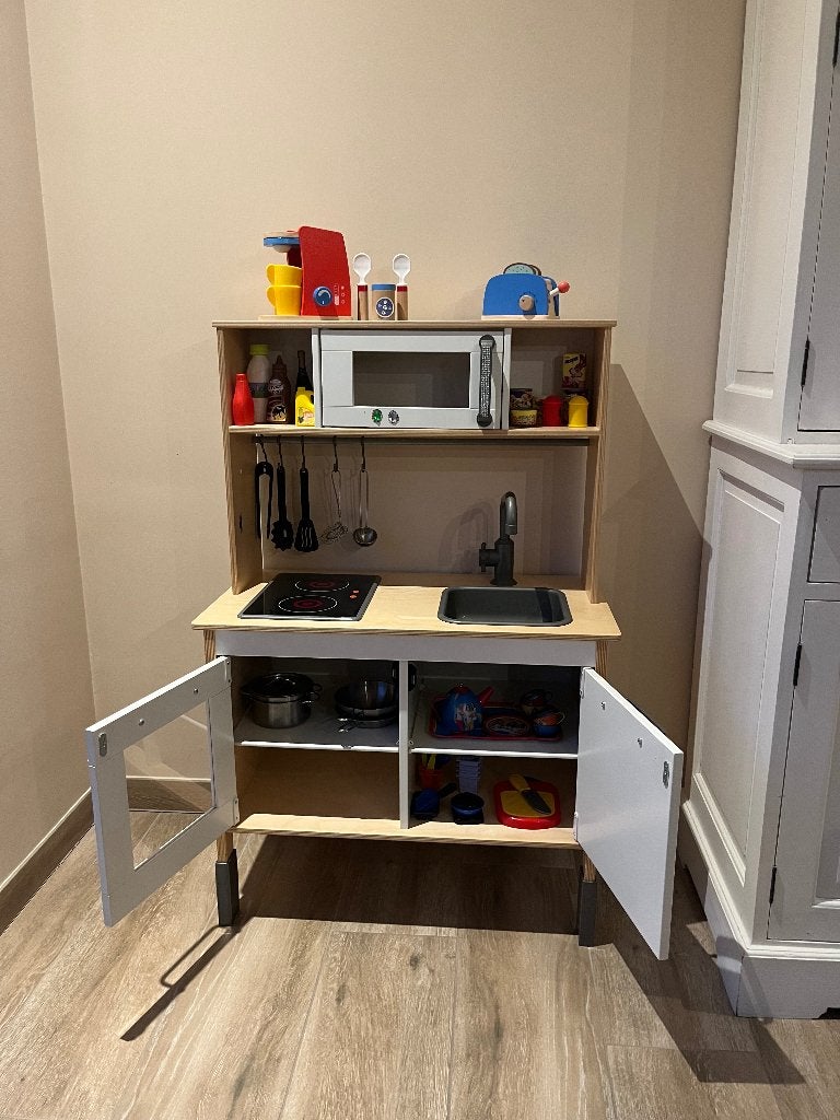 Kinderkeuken IKEA met toebehoren, Enlèvement, Utilisé, Bois, Jouer à la cuisine