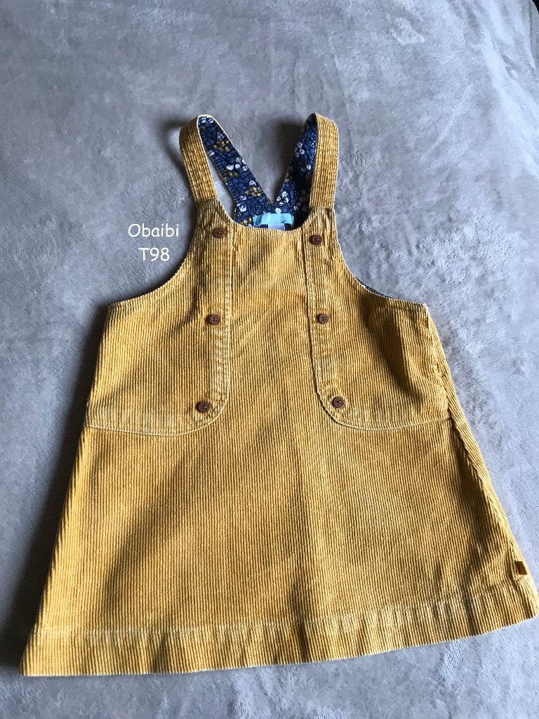 Obaibi robe chasuble moutarde T98 en très bon état, Enlèvement ou Envoi, Utilisé, Fille, Robe ou Jupe