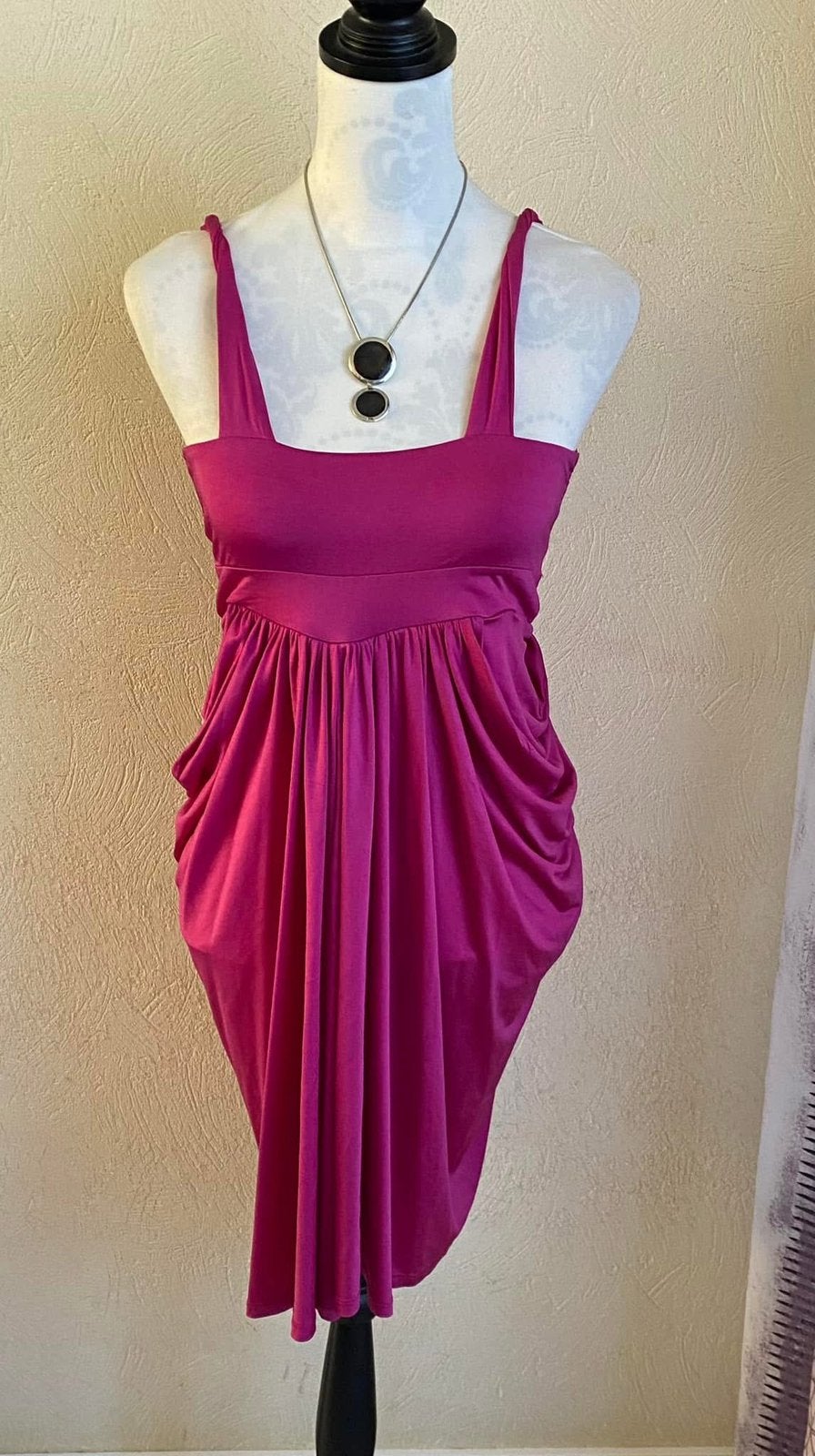 Robe cocktail drapée fuchsia 3 Suisses Premium T.36 (S), Enlèvement ou Envoi, Comme neuf