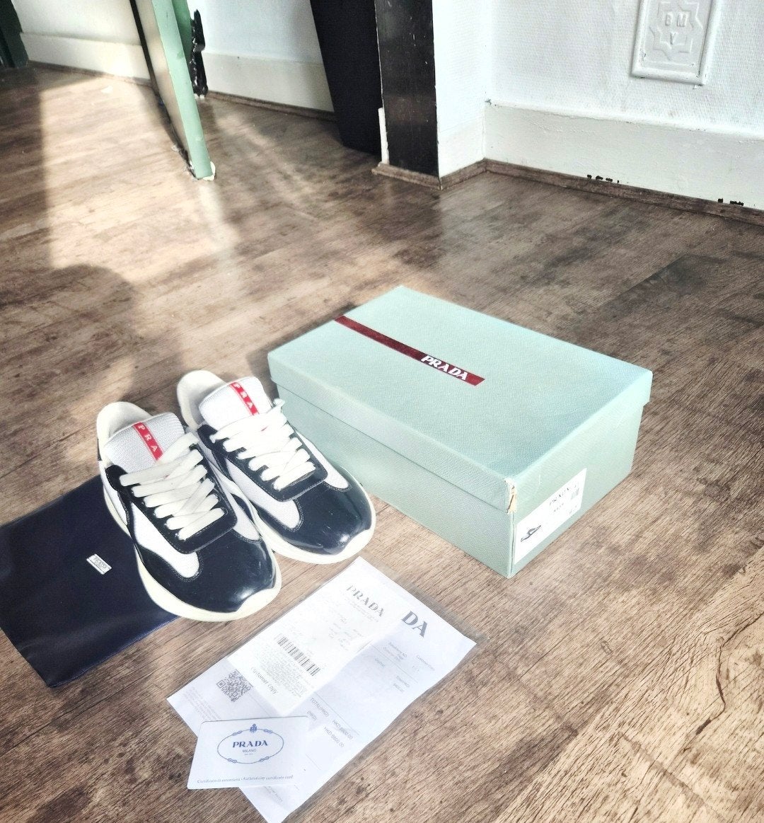 prada cup zwart/wit maat 43, Wit, Ophalen of Verzenden, Zo goed als nieuw, Sneakers