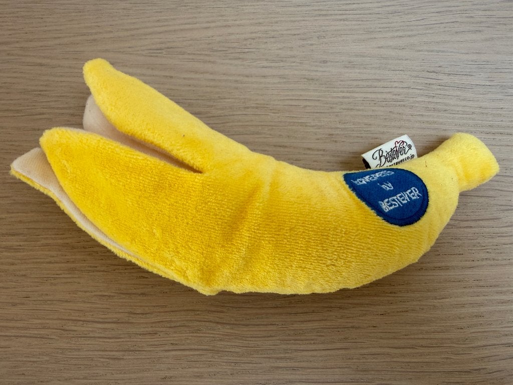 Pluche banaan met pieper, Dieren en Toebehoren, Hondenspeelgoed, Ophalen of Verzenden, Nieuw, Piepspeelgoed, Overige merken