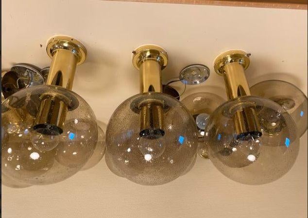 12 x vintage Glashütte Limburg plafondlamp 1969 stukprijs, Enlèvement, Comme neuf, Verre, Space age
