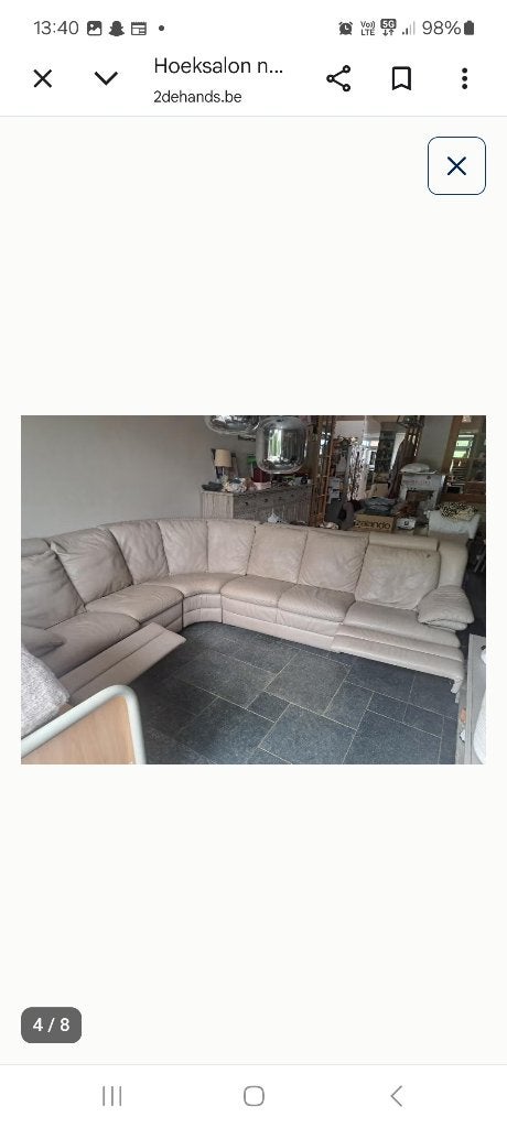 Leren hoeksalon ( natuzzi (, Huis en Inrichting, Ophalen, Gebruikt, Leer