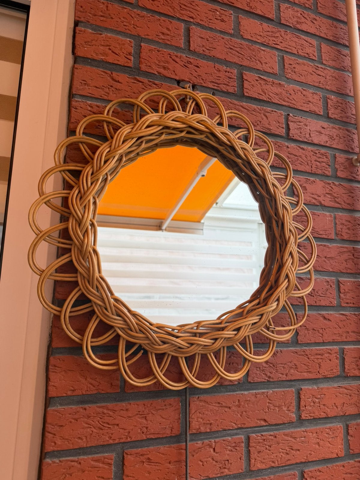 Mooi vintage spiegel, Huis en Inrichting, Minder dan 50 cm, Gebruikt, Rond, Ophalen of Verzenden