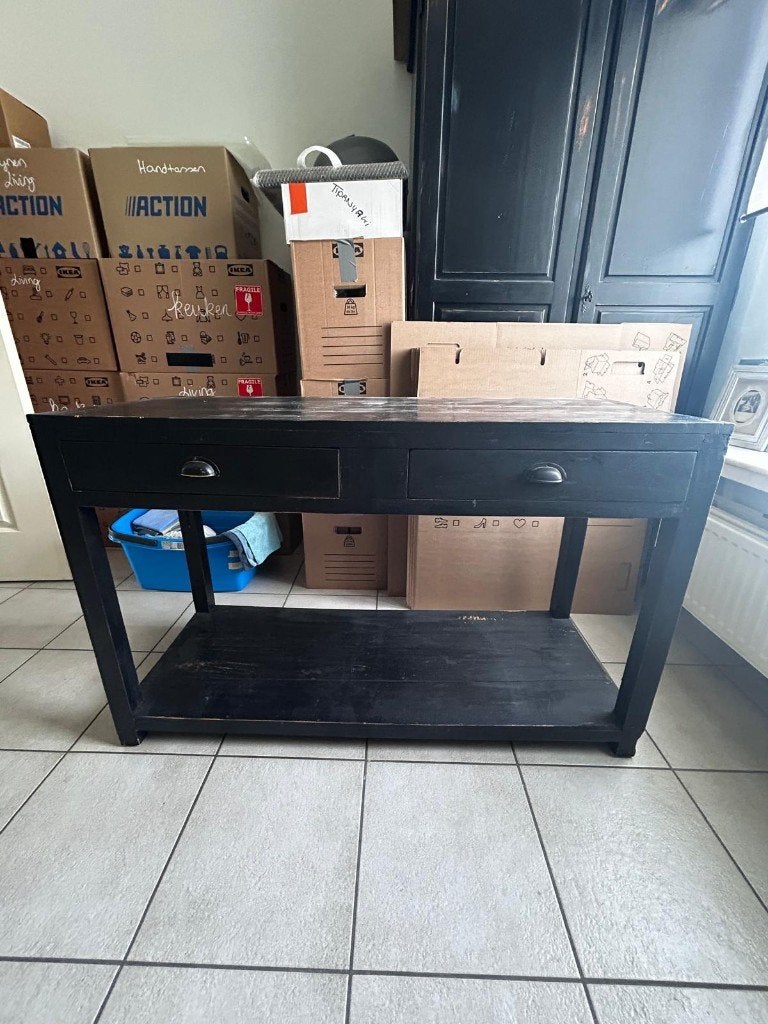 Zwarte sidetable, 100 à 150 cm, 25 à 50 cm, Enlèvement, Utilisé