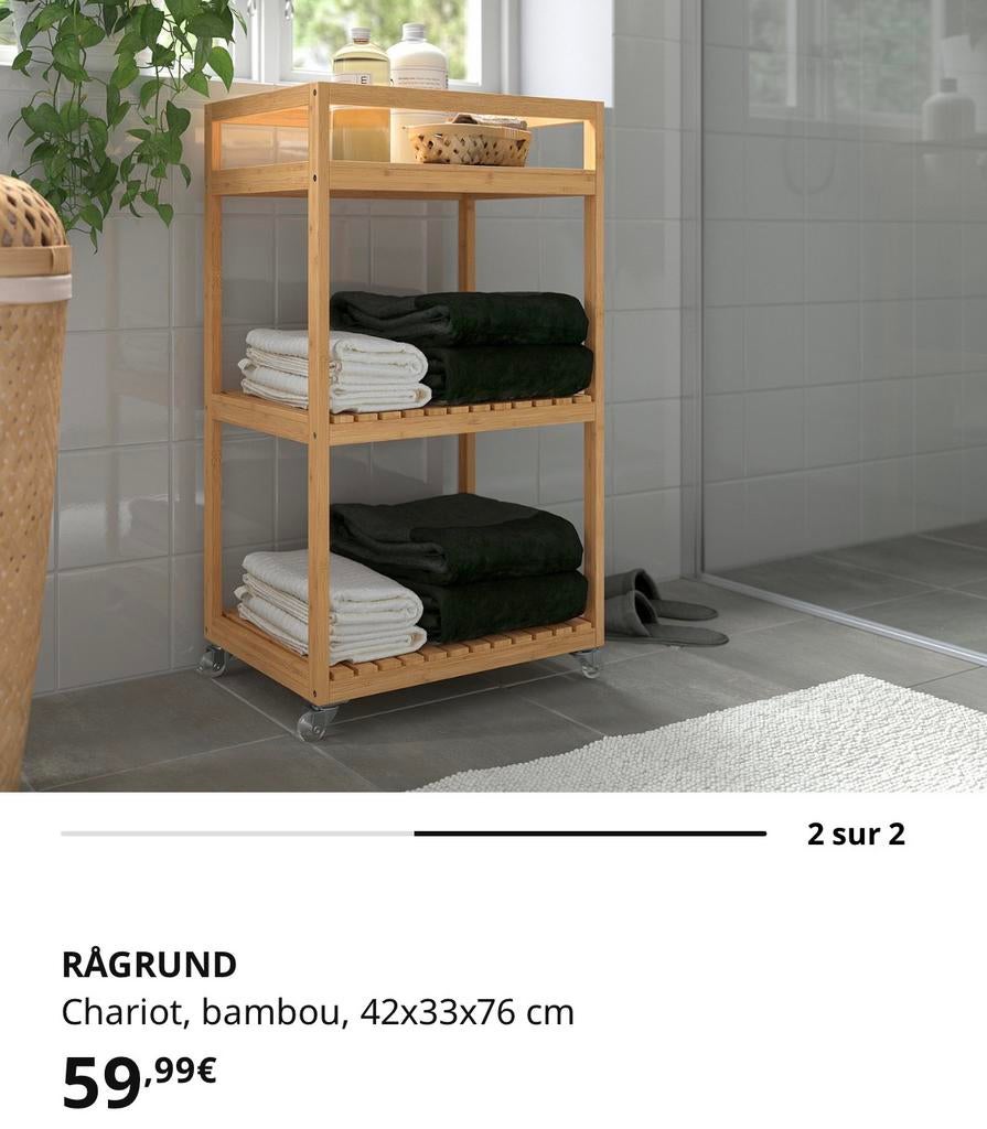 Bamboe trolley, Huis en Inrichting, Ophalen, Zo goed als nieuw