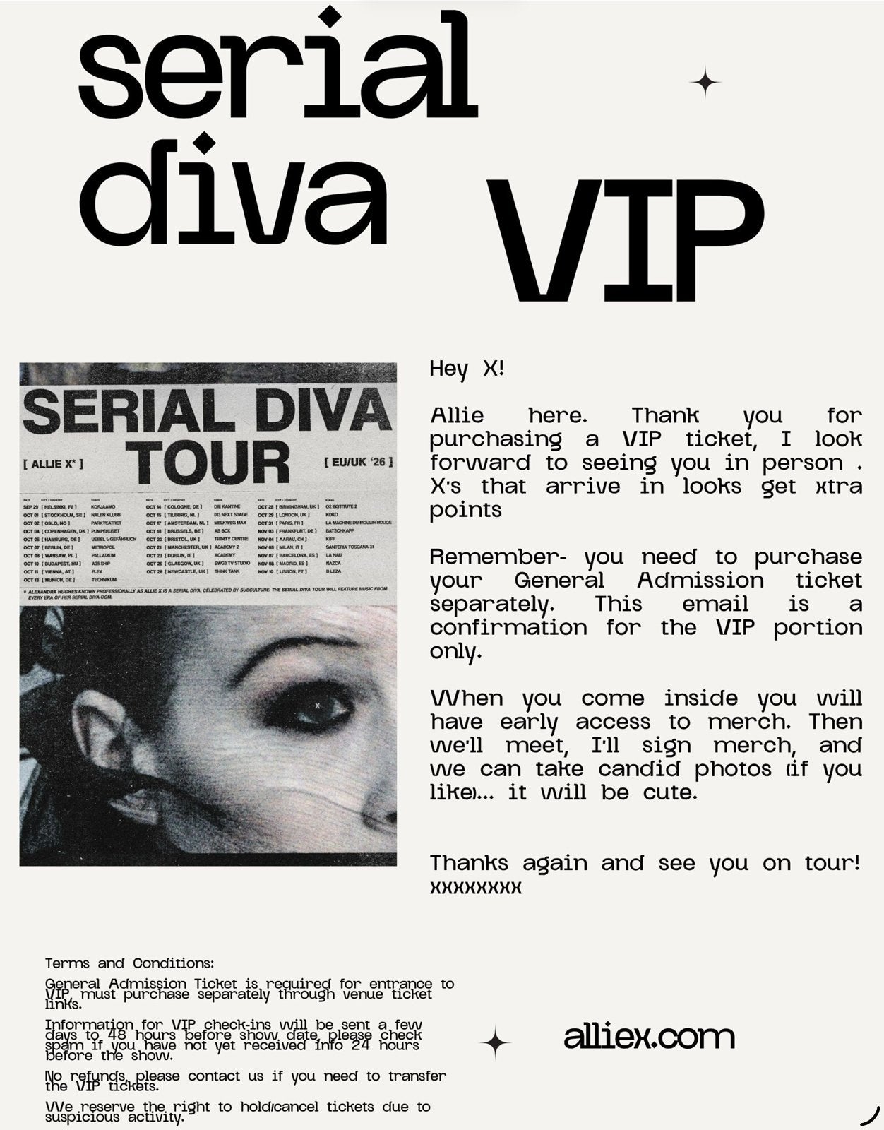 Allie X Serial Diva Tour VIP Meet & Greet AB Bruxelles 18/10, Une personne, Octobre