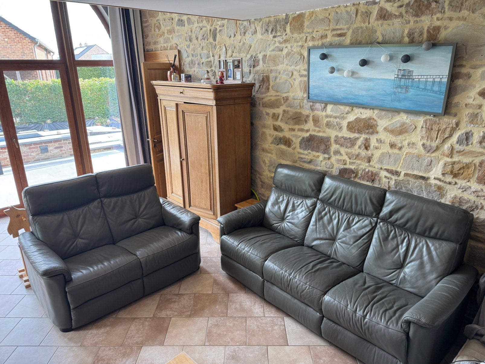 Vend ensemble fauteuil 2+3 personnes, Enlèvement, Utilisé