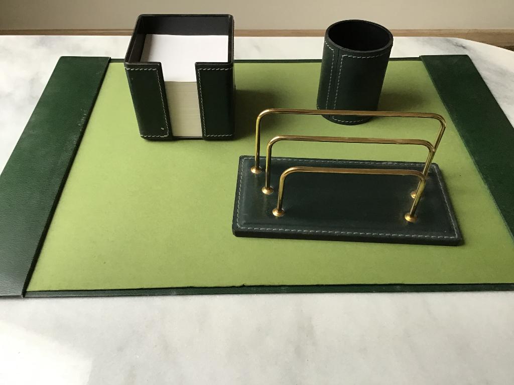 Set de bureau, Vert, Enlèvement, Cuir, Moderne