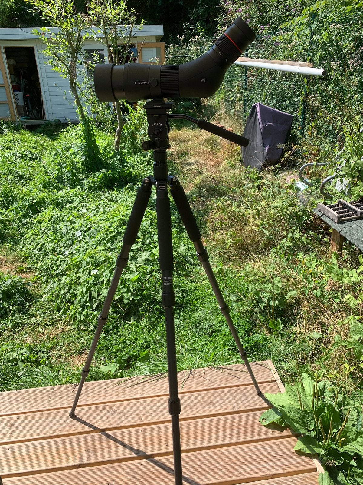 Kite Optics SP 65 spotting scope + carbon statief, Ophalen, Porro (met knik), Zo goed als nieuw, 20x of meer