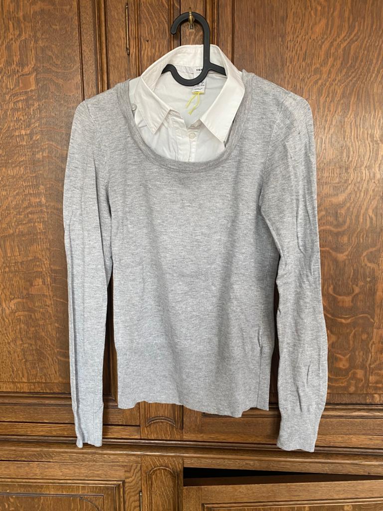 Pull gris col amovible, Kleding | Dames, Truien en Vesten, Ophalen of Verzenden, Gedragen, Maat 34 (XS) of kleiner, Grijs
