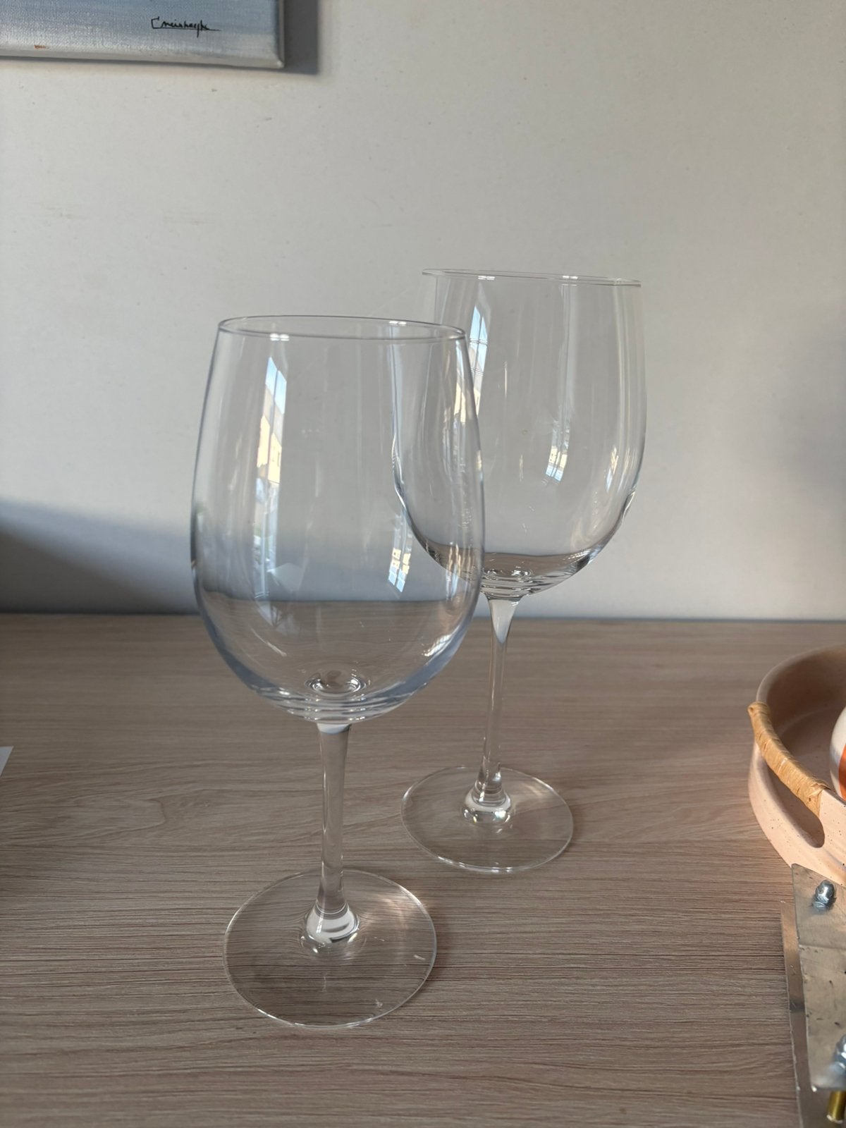6 witte wijnglazen en 6 rode wijnglazen, Ophalen, Zo goed als nieuw