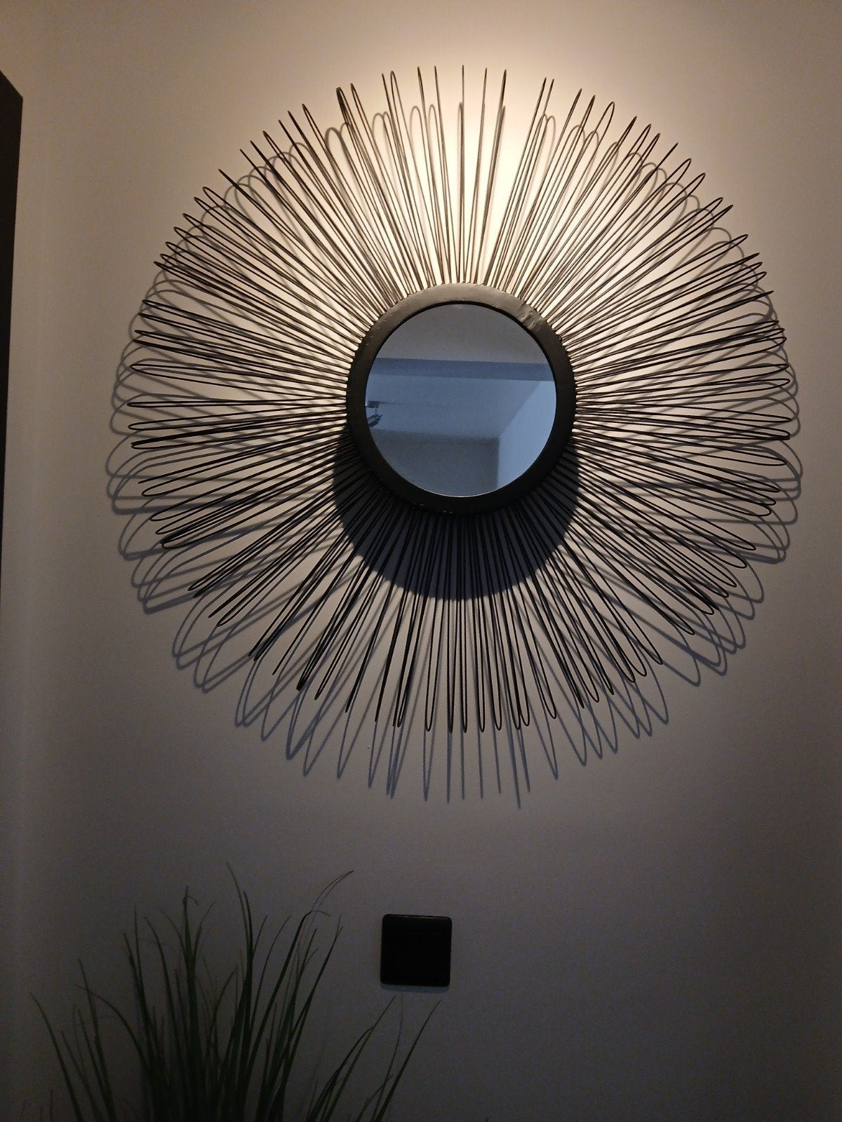 Miroir en métal noir, Enlèvement, Comme neuf, Rond