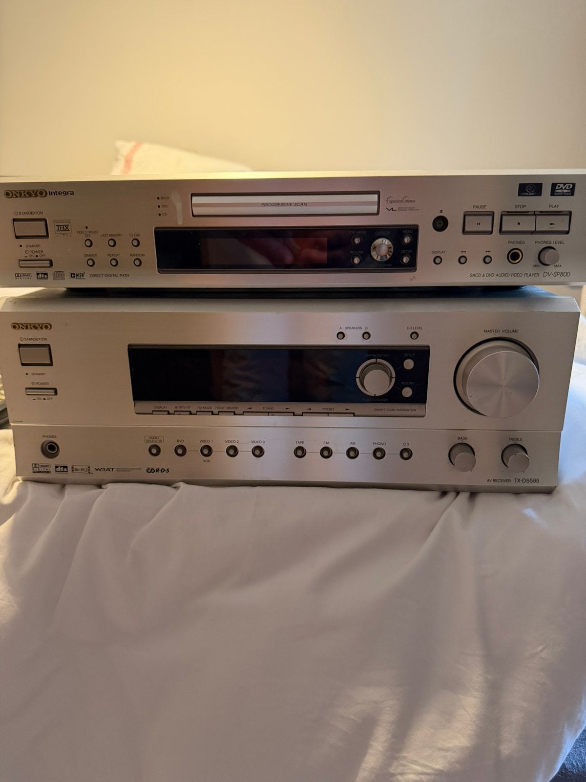 Onkyo AV receiver en  DVD speler, TV, Hi-fi & Vidéo, Chaîne Hi-fi, Enlèvement, Utilisé, Lecteur DVD, Composants en vrac