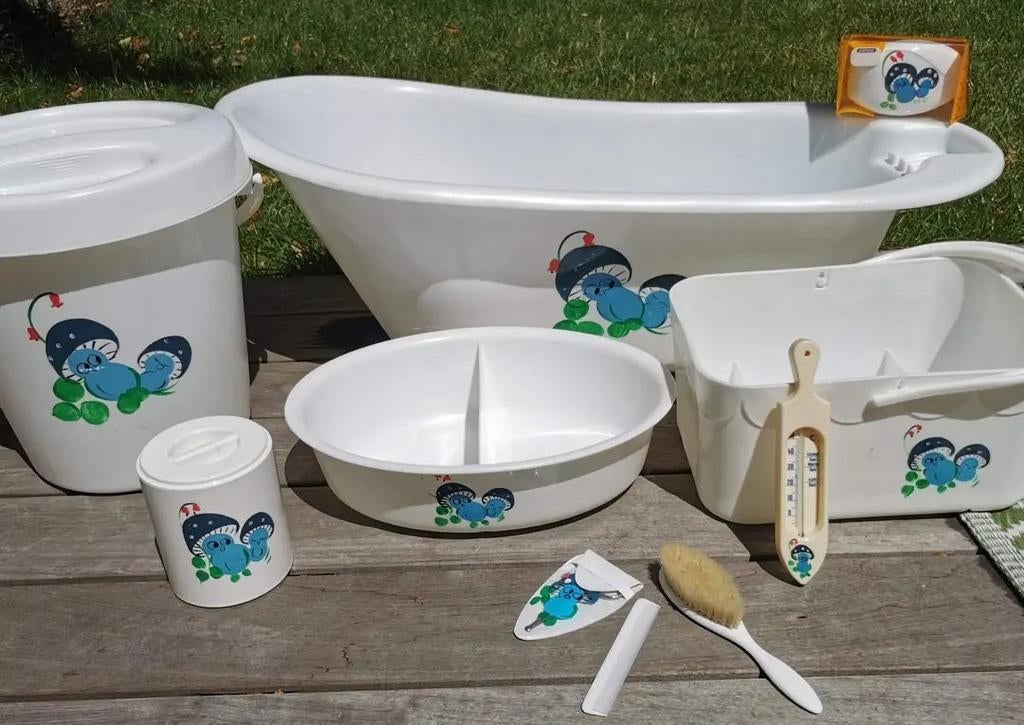Vintage babybad en toebehoren - jaren 80, Kinderen en Baby's, Badjes en Verzorging, Ophalen