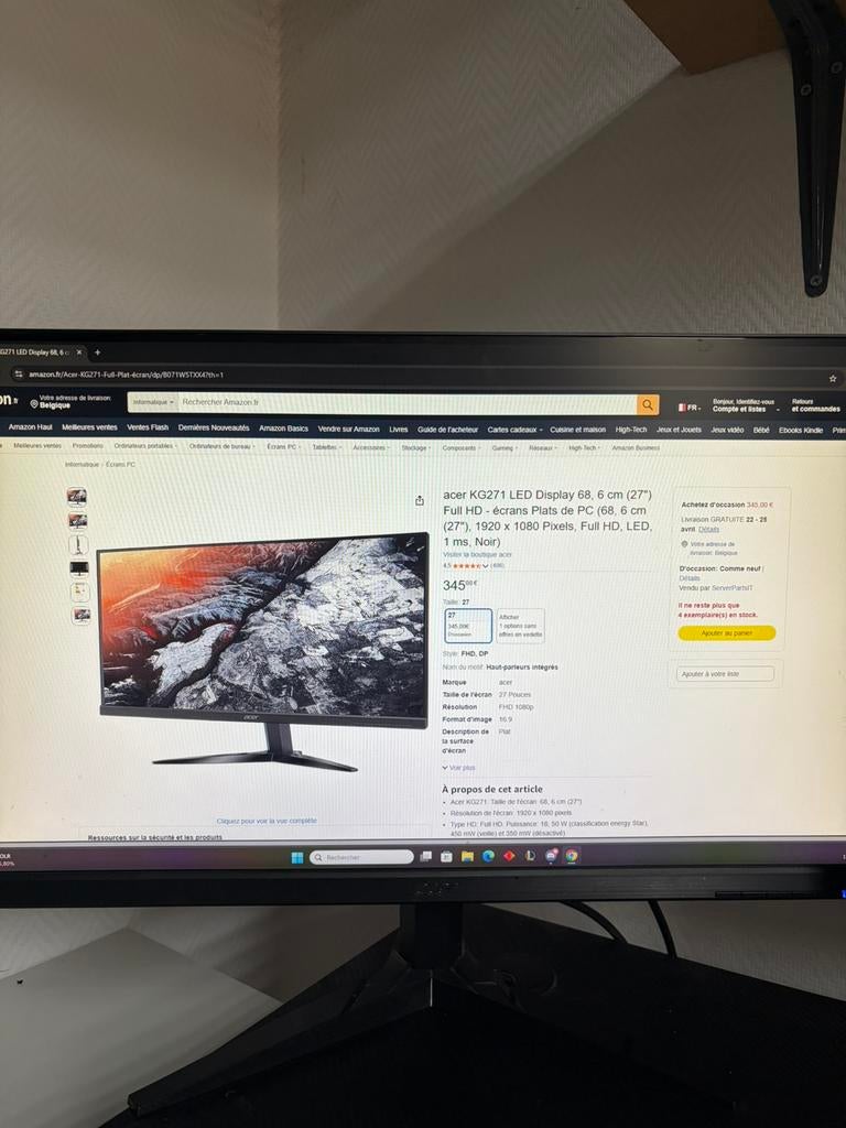 Acer KG71 LED, Informatique & Logiciels, Moniteurs, Enlèvement, Comme neuf, LED