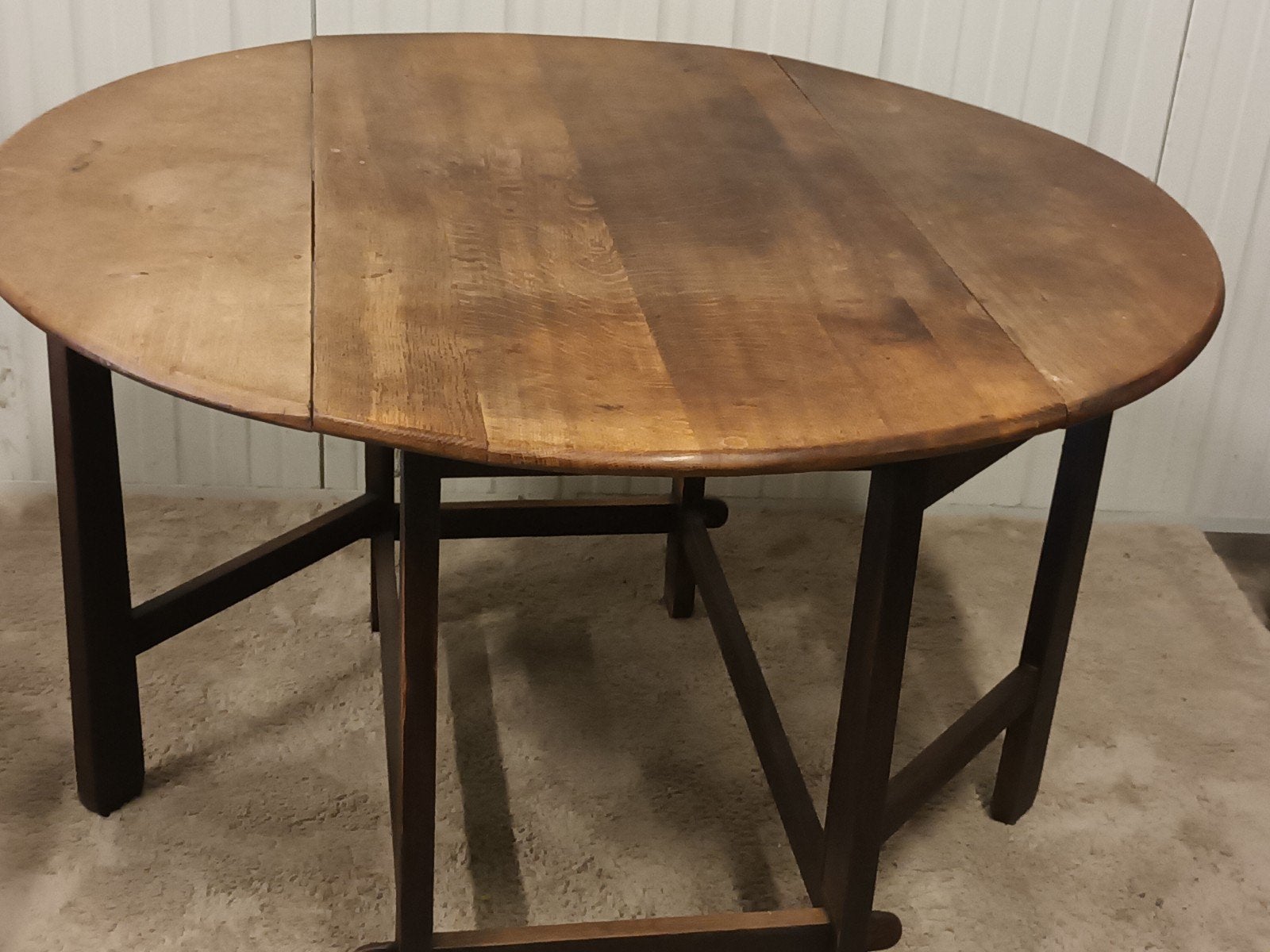 Table de bureau/table à manger suspendue en chêne antique, Enlèvement
