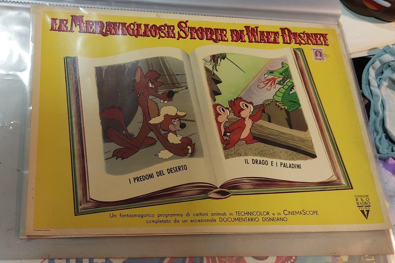 Originele Italiaanse lobbykaart Disney 1955, Verzamelen, Ophalen