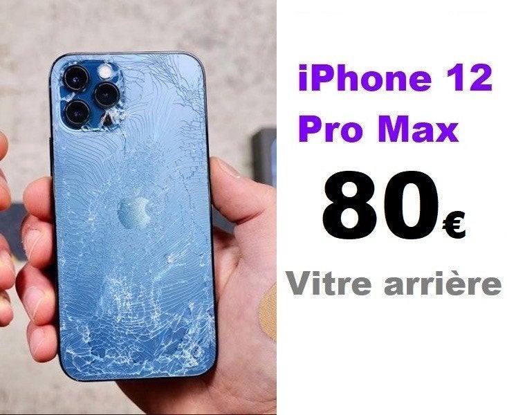 Réparation vitre arrière iPhone 12 Pro Max pas cher, Enlèvement, Apple