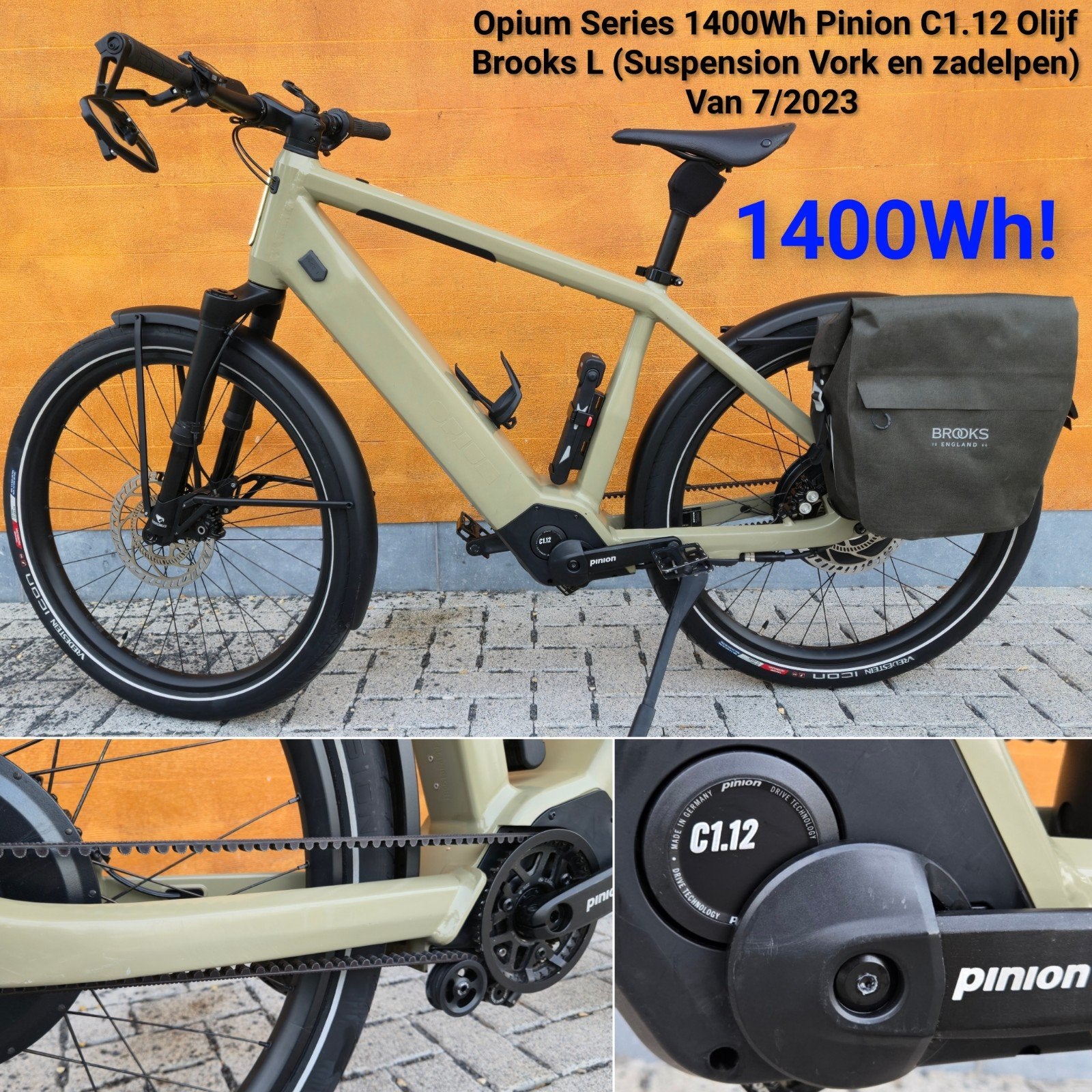 Opium S serie 1400Wh Pinion Brooks L Suspension Speedpedelec, Fietsen en Brommers, 51 tot 55 cm, Ophalen, Zo goed als nieuw, 50 km per accu of meer