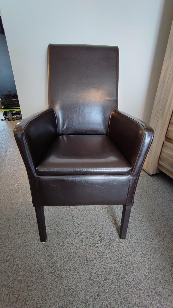 Eetkamerstoelen, Huis en Inrichting, Stoelen, Ophalen, Gebruikt, Zwart, Leer