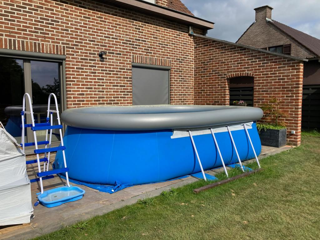 Piscine ovale hors sol 4,88 x 3,05 x 1,07 m Bestway, Jardin & Terrasse, Enlèvement, Utilisé, Autres types