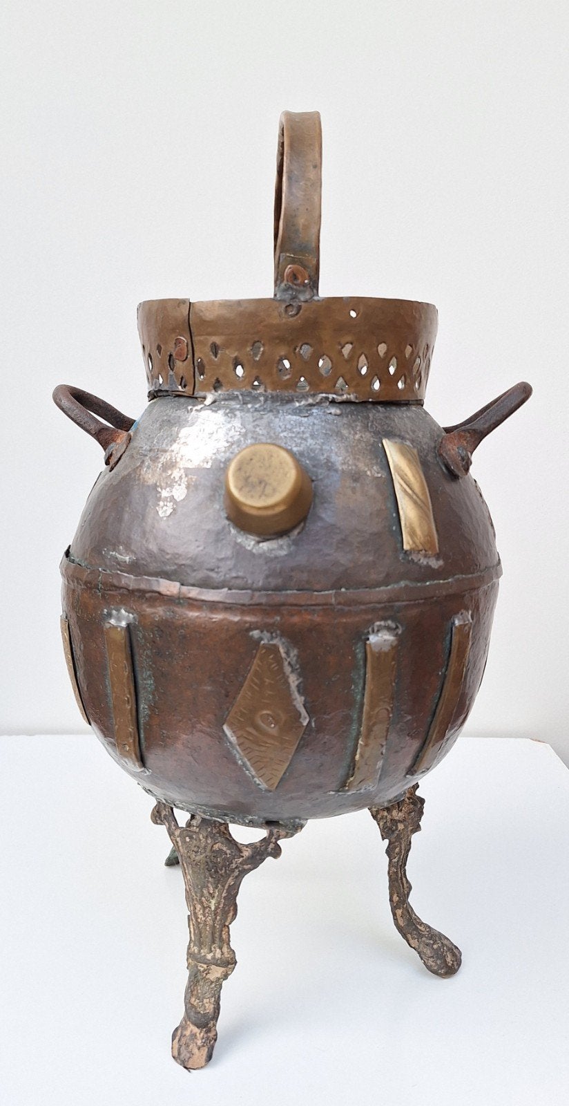 Bouilloire ancienne en cuivre tibétain, Antiquités & Art, Enlèvement ou Envoi, Cuivre